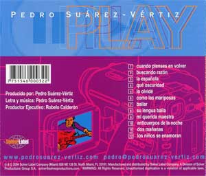 CD Pedro Suarez-Vertiz. PLAY. Solver Label. 2004. IMPORTADO. - Haz click en la imagen para cerrar la ventana